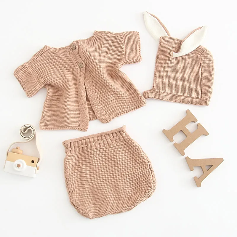 3 Piece Comfy Knit Set - Beige