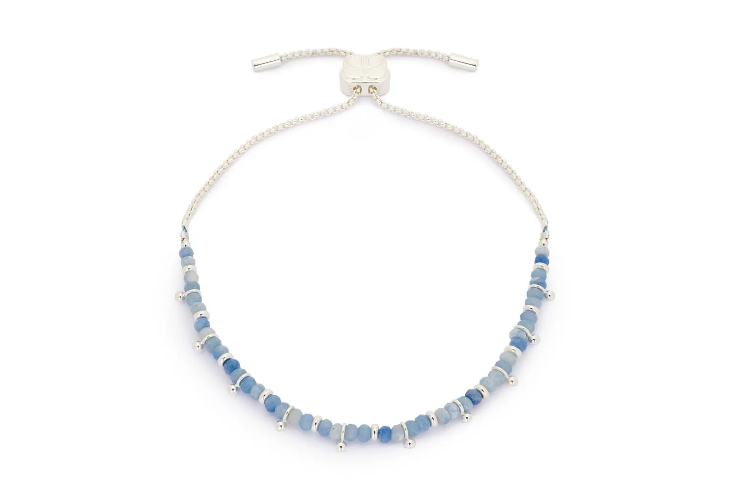 Amilla Blue Aventurine Silver Bracelet Stack