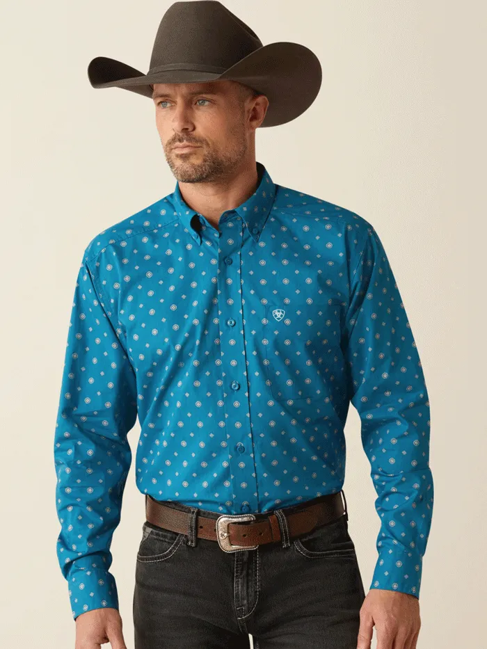 Ariat 10053869 Mens Paxton Classic Fit Shirt Teal