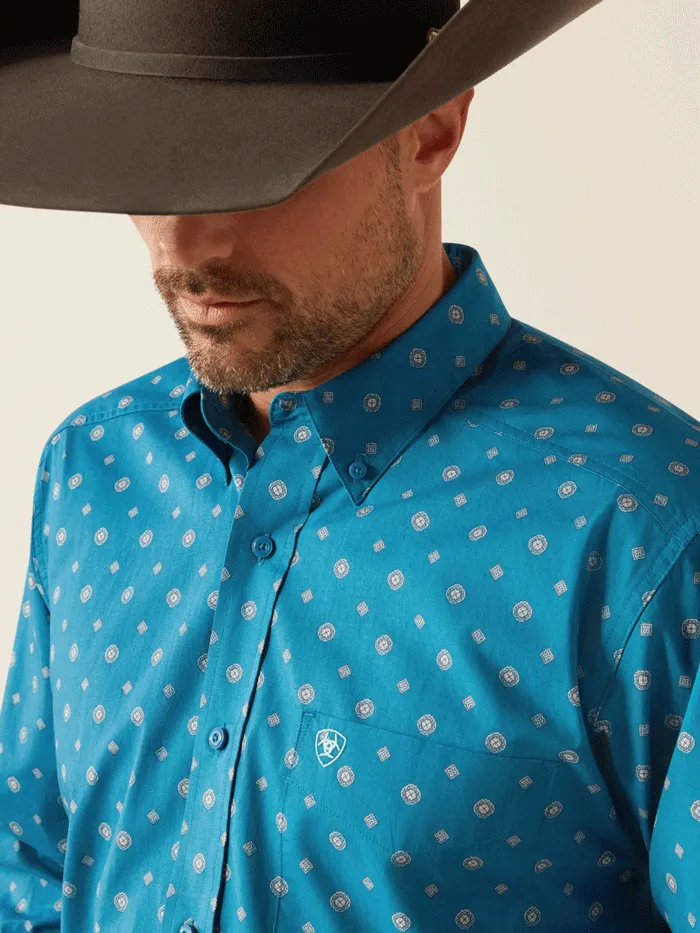 Ariat 10053869 Mens Paxton Classic Fit Shirt Teal