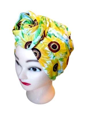 BETTY BOO WIRED TURBAN WRAP | Sunflowers