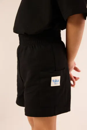 Black Comfy Shorts - Kids