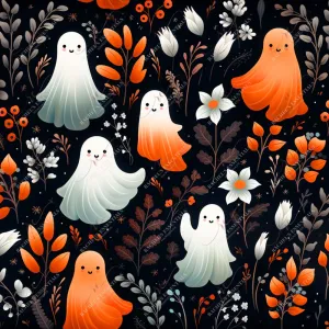Boho floral ghost 6 - vinyl wrap seamless
