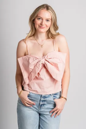 Bow front tank top blush