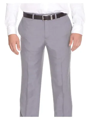 Calvin Klein Body Slim Fit Solid Light Gray Flat Front Washable Dress Pants