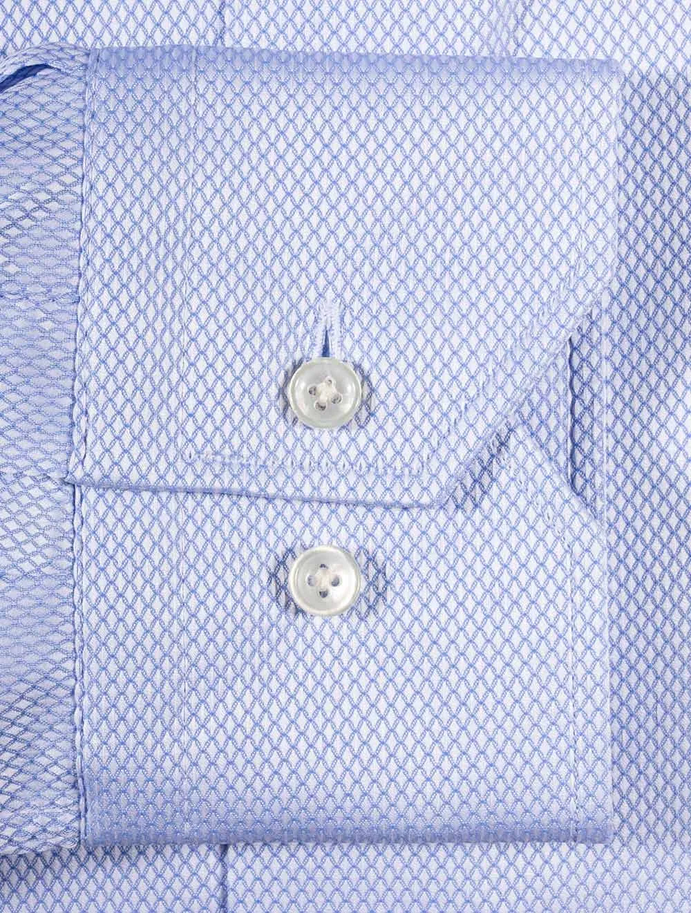 Carlos Diamond Pattern Shirt Classic Fit Blue