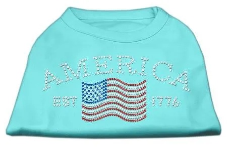 Classic American Rhinestone Shirts Aqua XS (8)