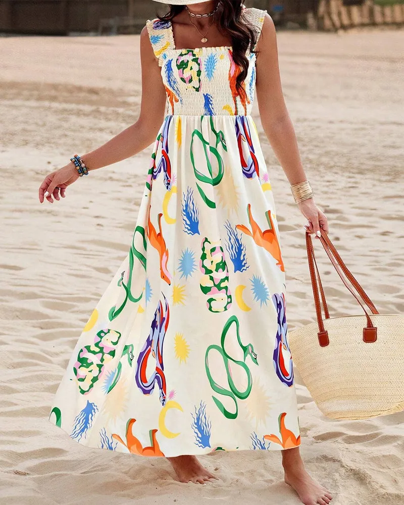 Colorful animal print sleeveless dress