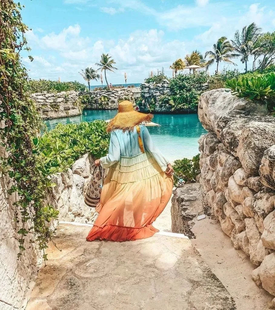 Colorful Bohemian Rainbow Buttom Maxi Dress