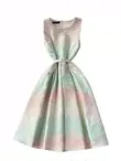 Colorful Carved Jacquard Sleeveless Dress