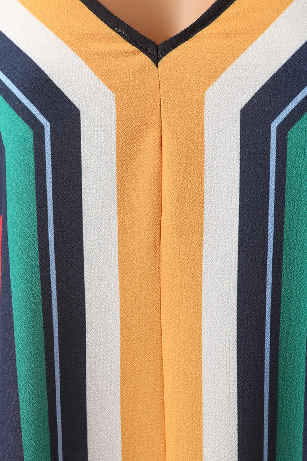 Colorful Striped Sharkbite Maxi Dress