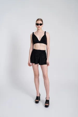 Comfy Elastic Waist Shorts Black