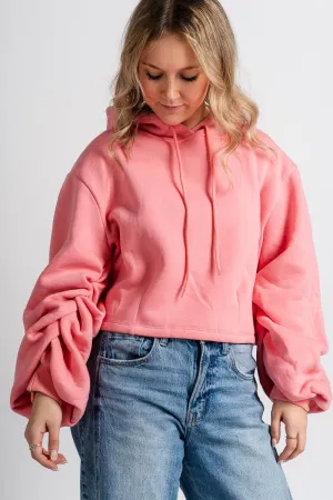 Cropped hoodie pink