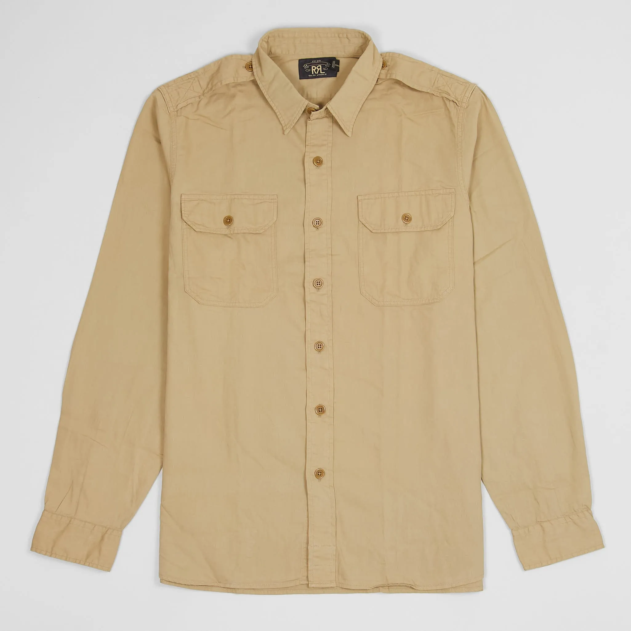 Double RL Military Long Sleeve Sport Shirts