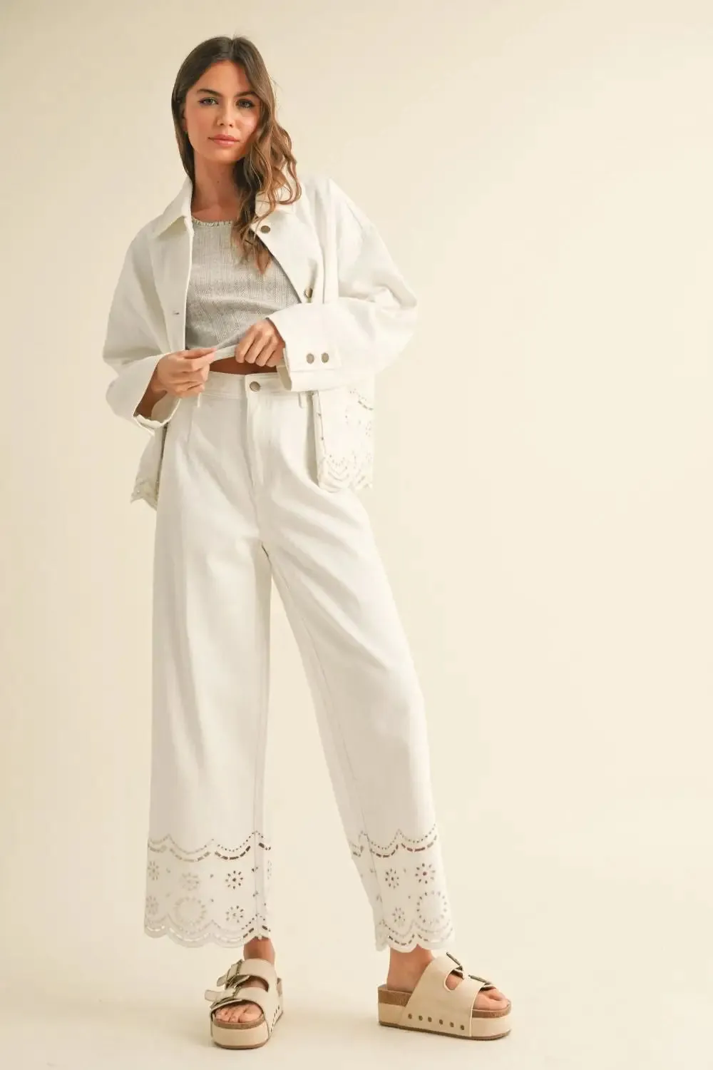 EMBROIDERY BOTTOM PANTS