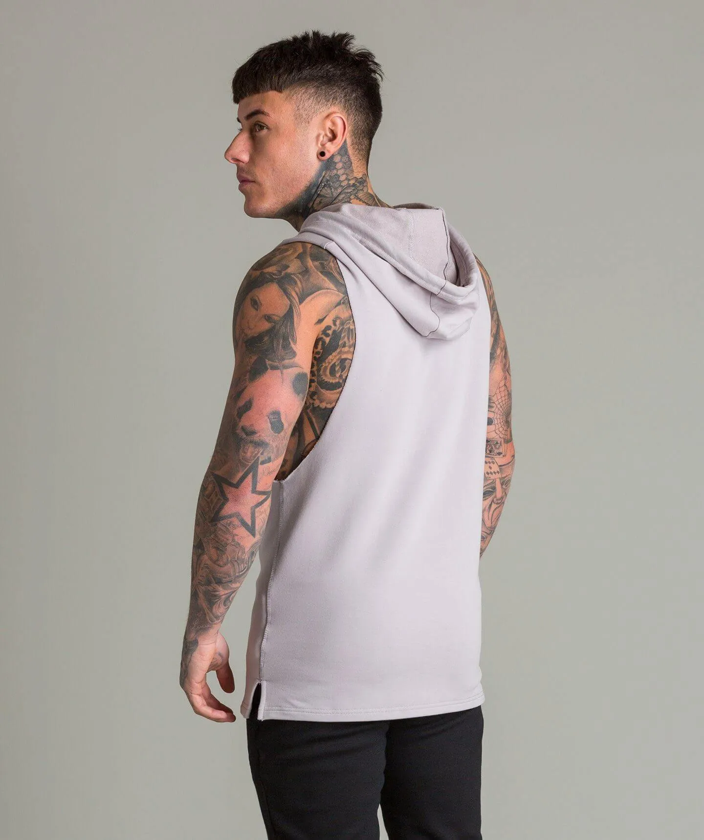 Flow Cut Off Hoodie (Stone)