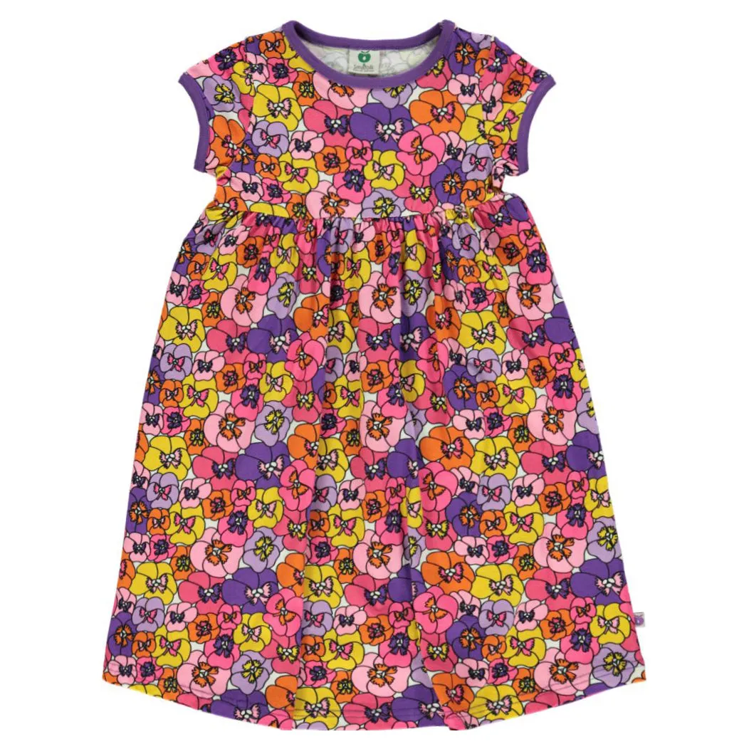 Flower long short sleeve dress, purple heart