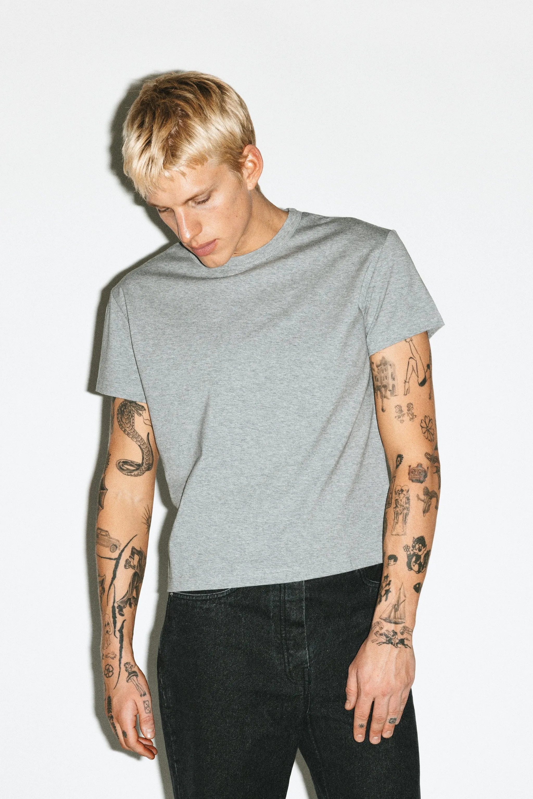 Frank Baby Tee | Grey Melange