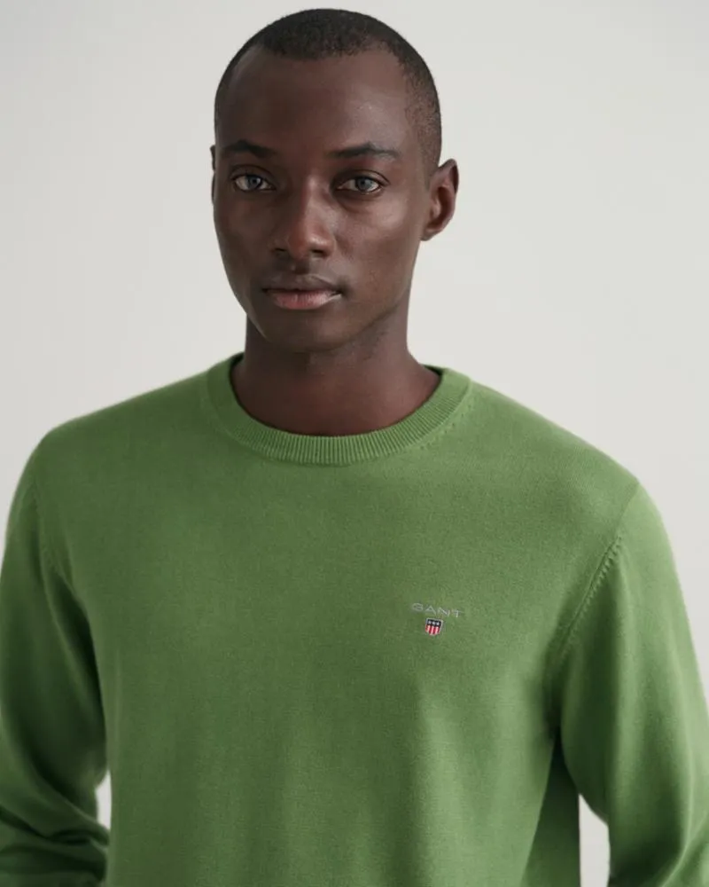 Gant Apparel Mens CLASSIC COTTON  C-NECK 308/LEAF GREEN