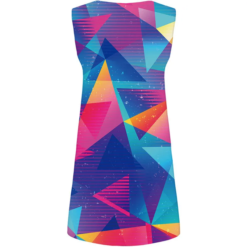 Graphics Dress Women Geometry 3d Print Colorful Ladies Dresses Womens Clothing Tassel