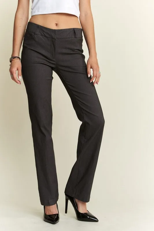 Gray Regular Rise Slim Bootcut Pants