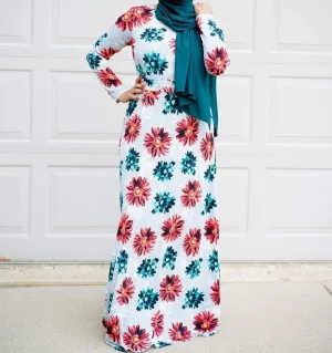 Gray Summer Blossom Dress