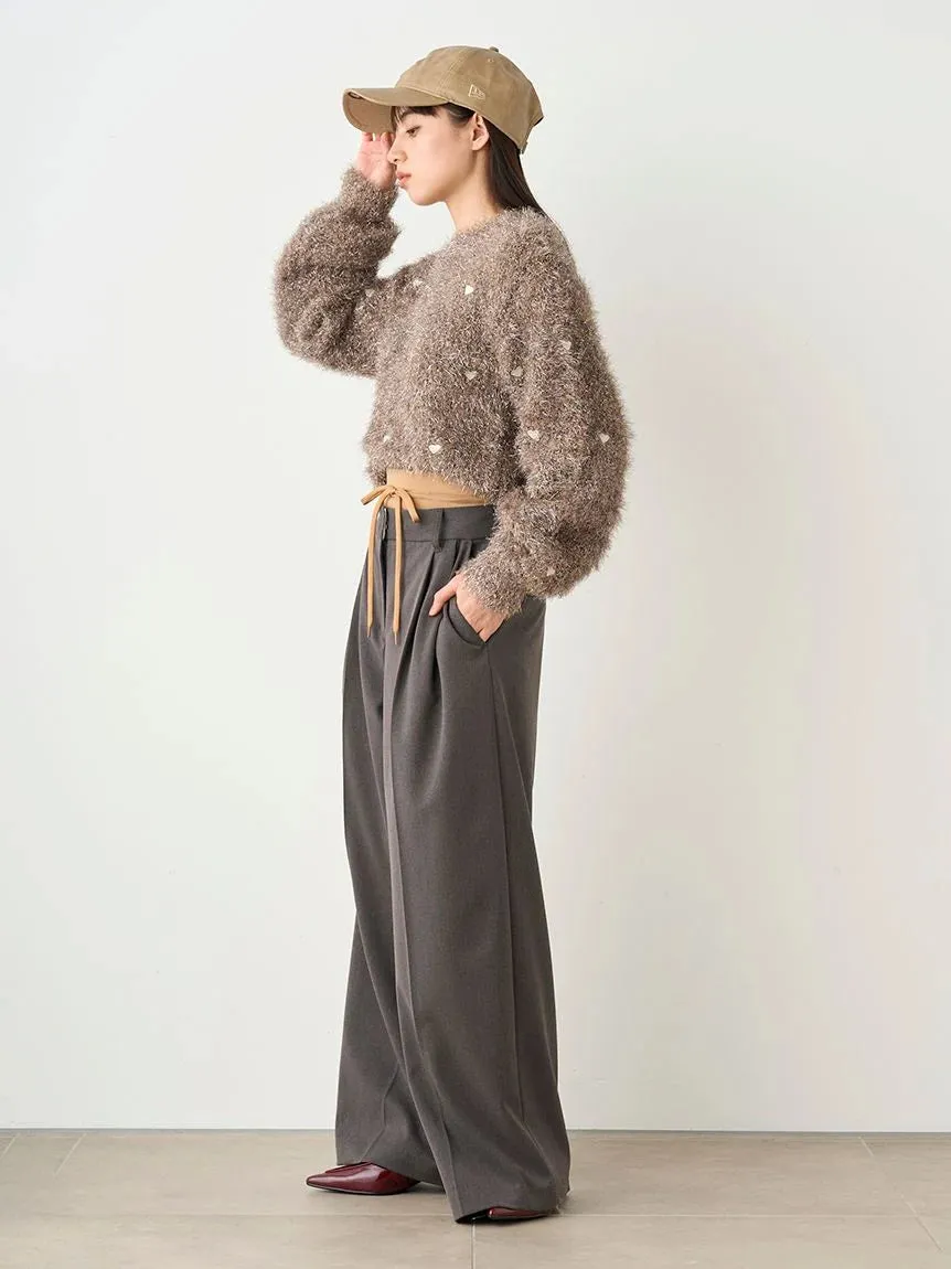 Heart Motif Trendy Knit Sweater