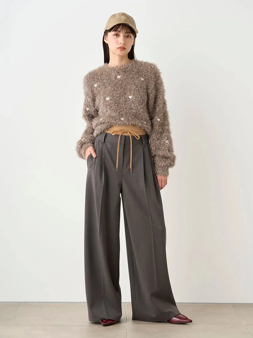 Heart Motif Trendy Knit Sweater