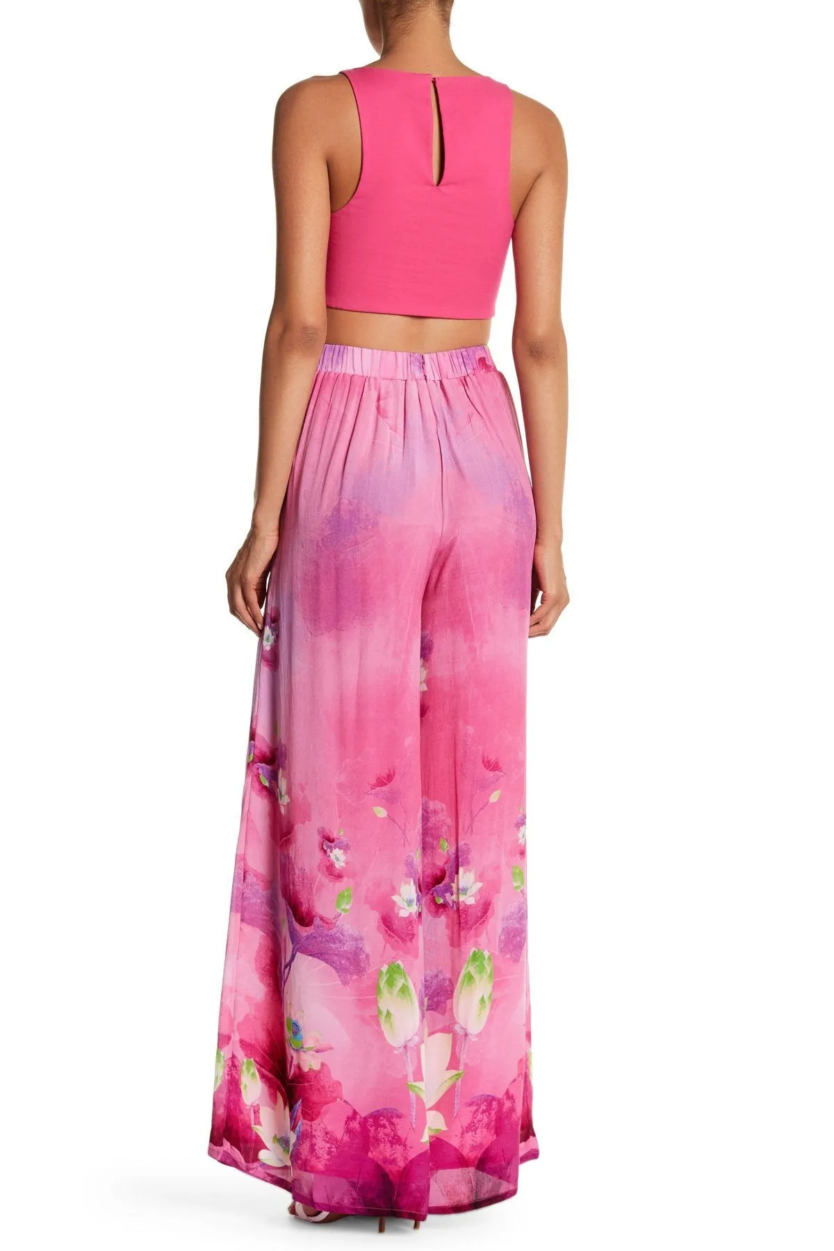 High Waist Palazzo Pants In Floral Print
