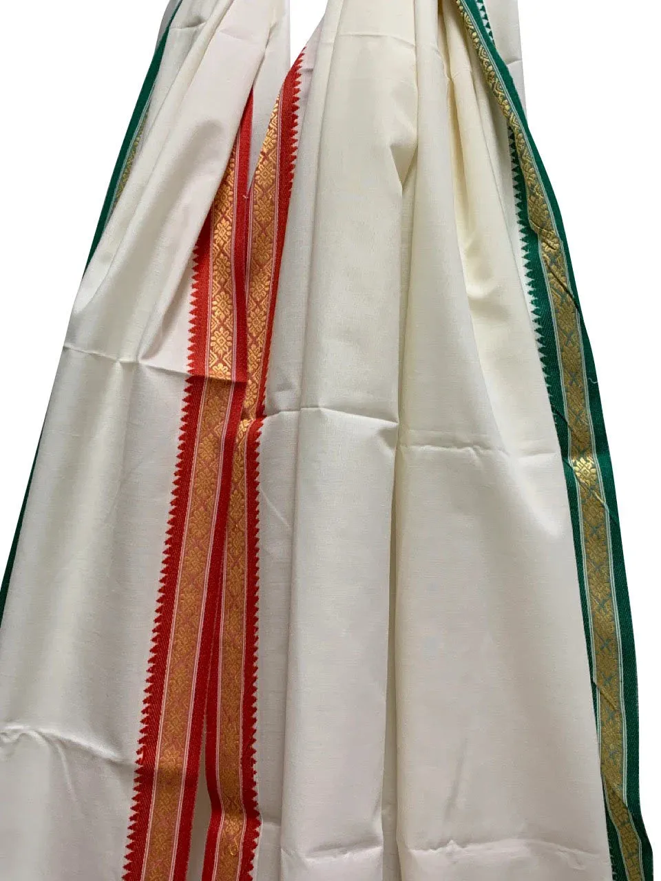 Indian Cotton Unisex Yoga Meditation Traditional Border Prayer Shawl Wrap Scarf Fabric Large