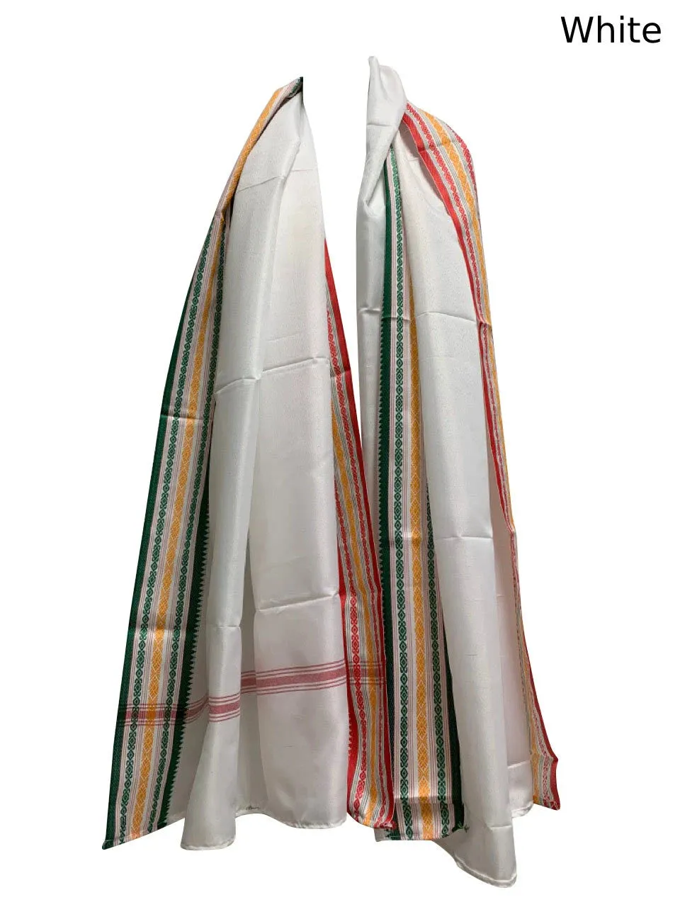 Indian Cotton Unisex Yoga Meditation Traditional Border Prayer Shawl Wrap Scarf Fabric Large
