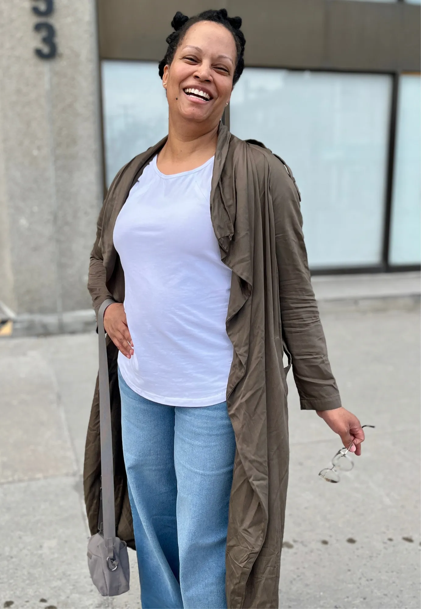 Maternity Roll Cuff Wide Leg Jean w/ Bellyband in Willa