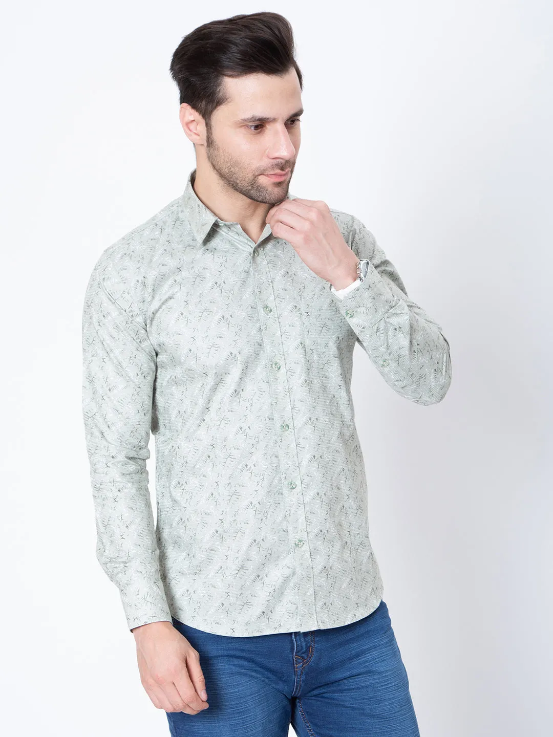 Mens Regular Fit Light Striped Casual Shirt