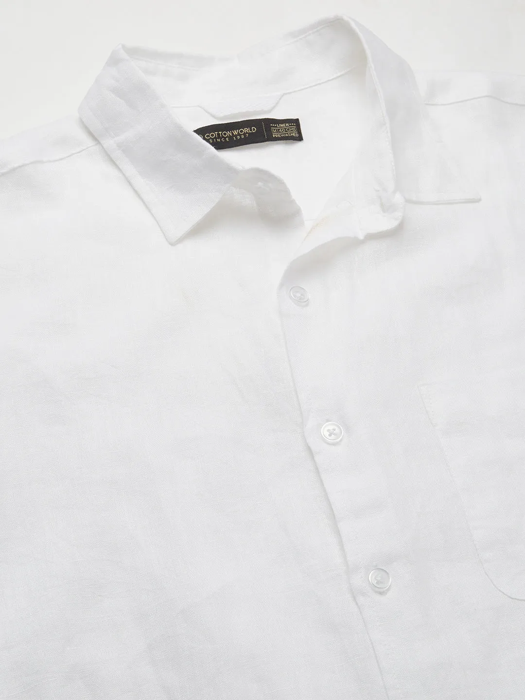 Men's White 100% Cotton Slim Fit Shirt