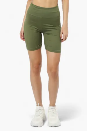 Mikk High Waisted Biker Shorts - Olive