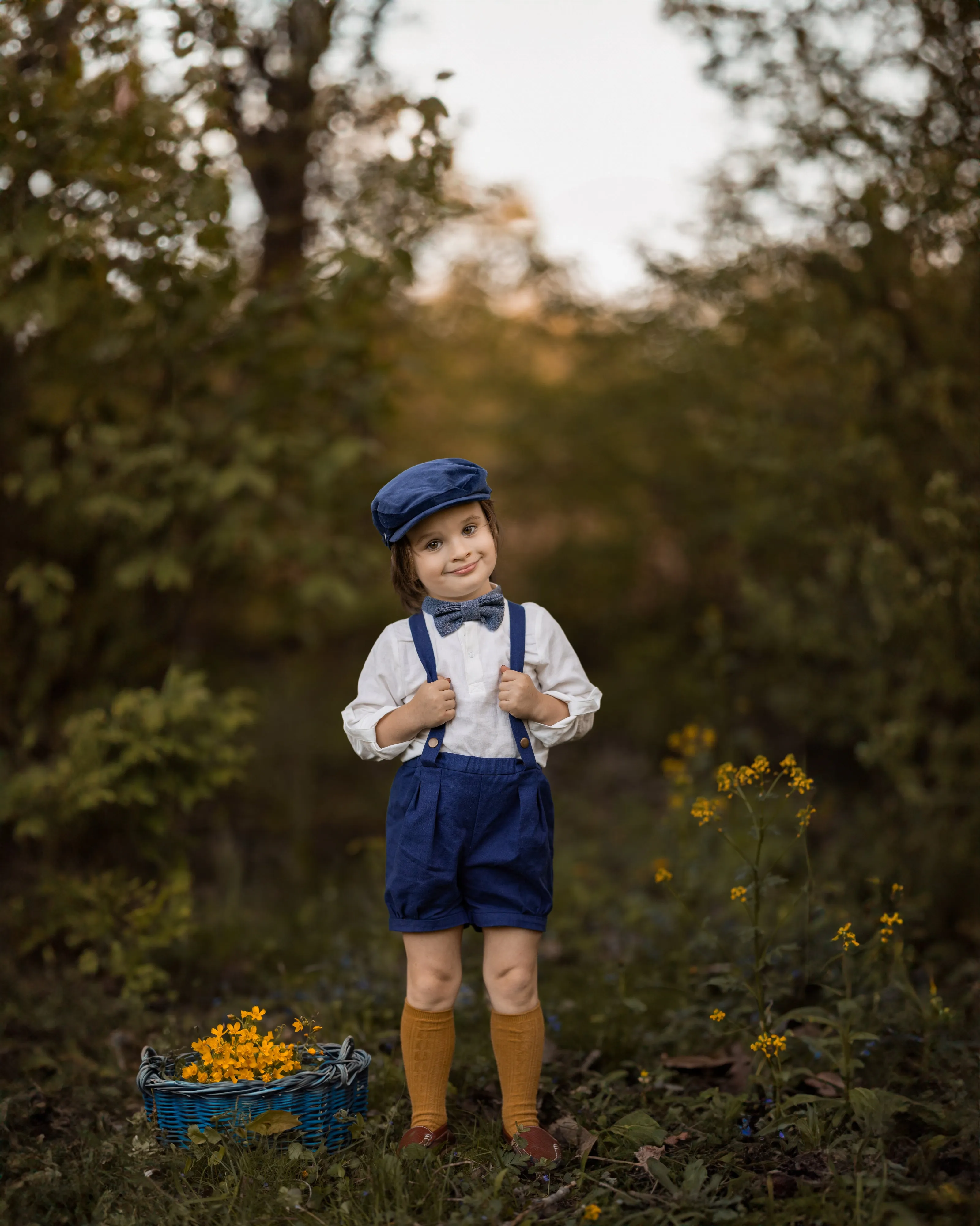 Navy Suspender Shorts