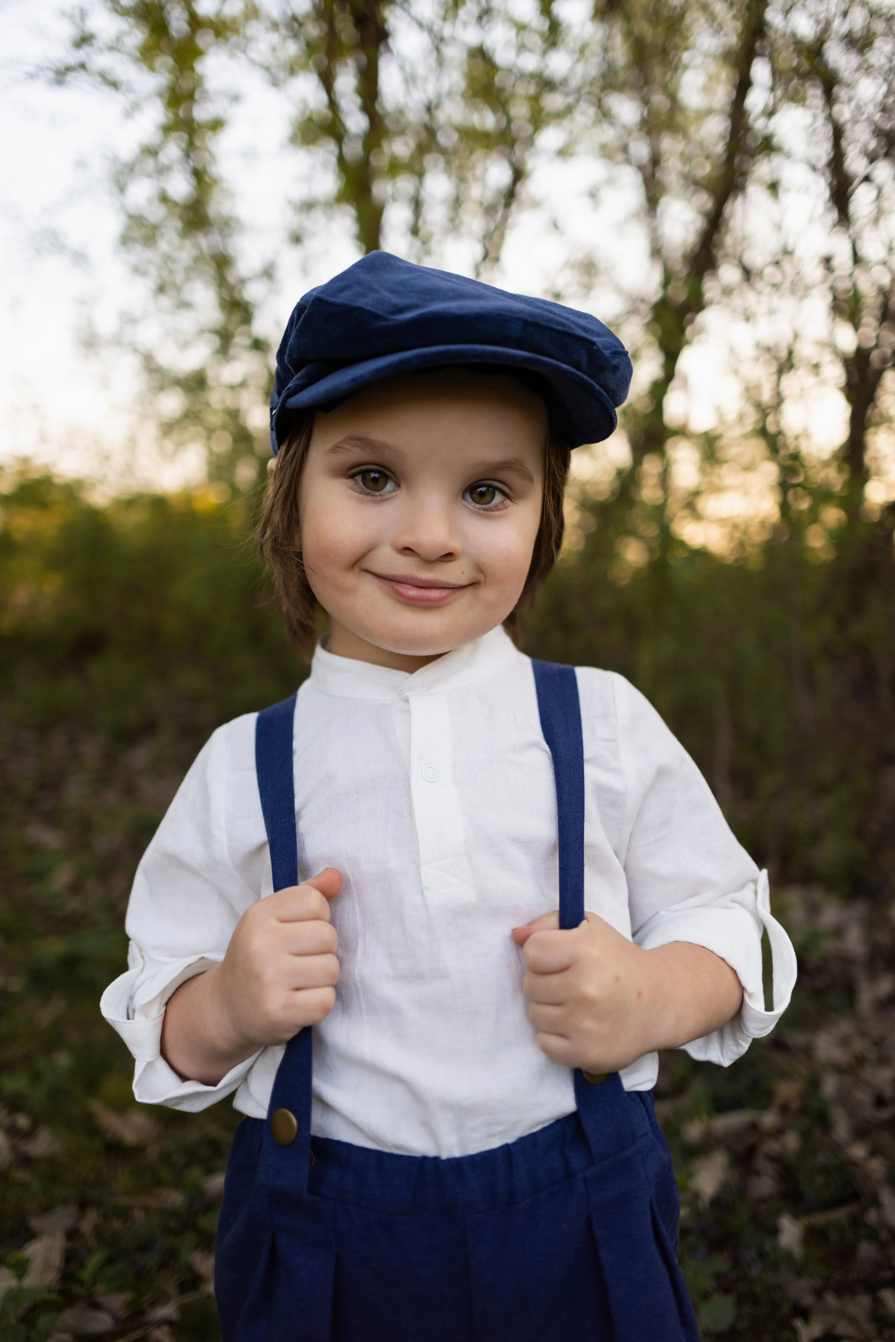 Navy Suspender Shorts