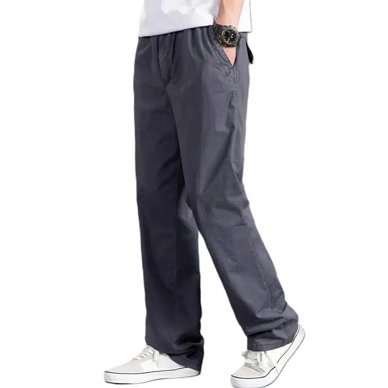 New Cargo Pants Men's Loose Straight Oversize Clothing Solid Grey Versatile Work Wear Black Joggers Cotton Casual Male Trousers