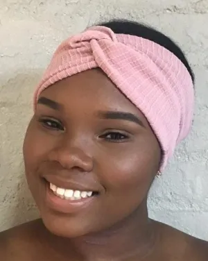 Nude Pink Turban Twist Fashion Headband For Applying Make Up