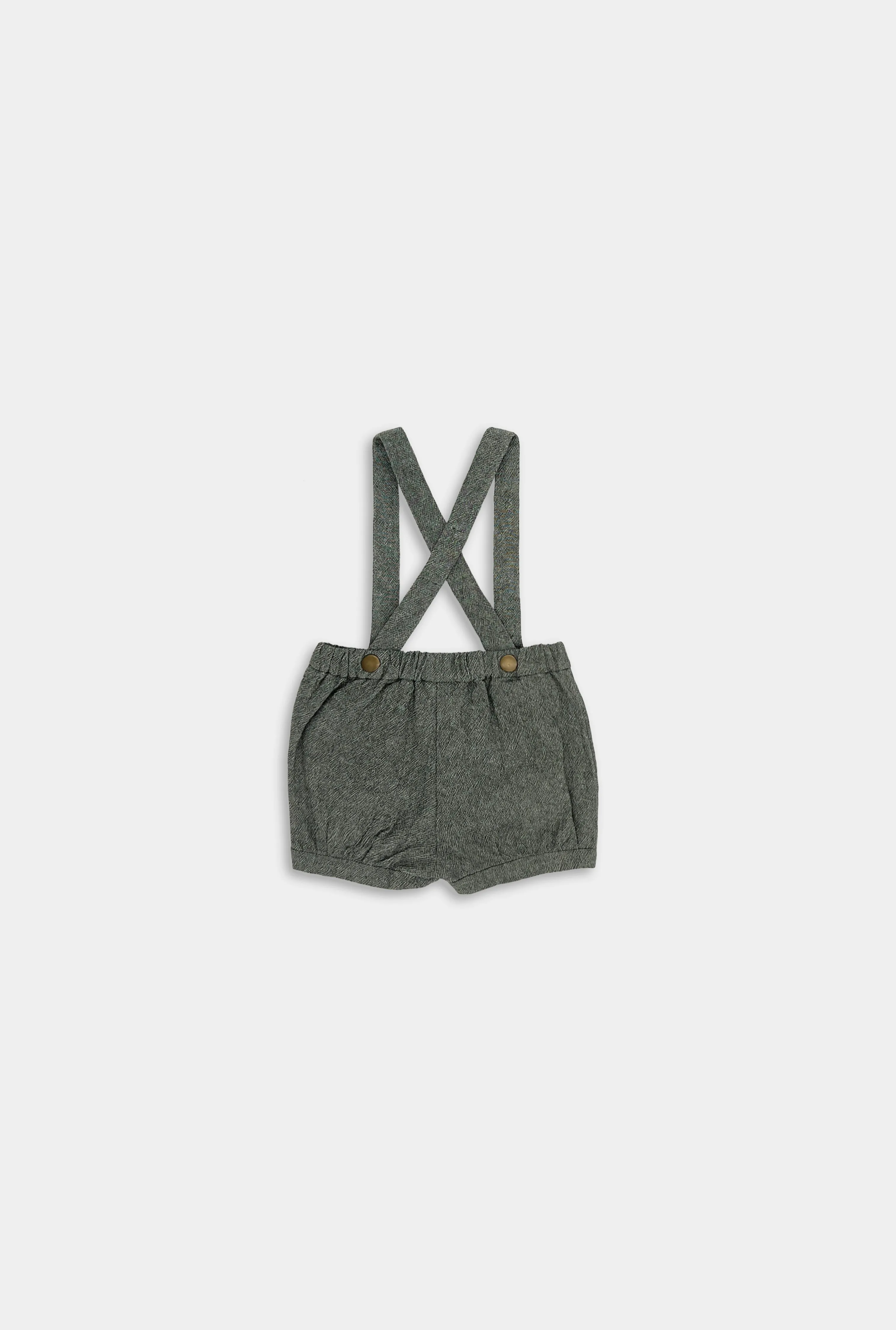 Olive Green Suspender Shorts