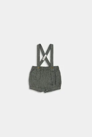 Olive Green Suspender Shorts