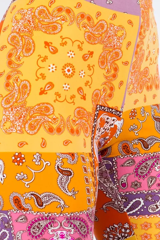 Paisley Print Biker Shorts