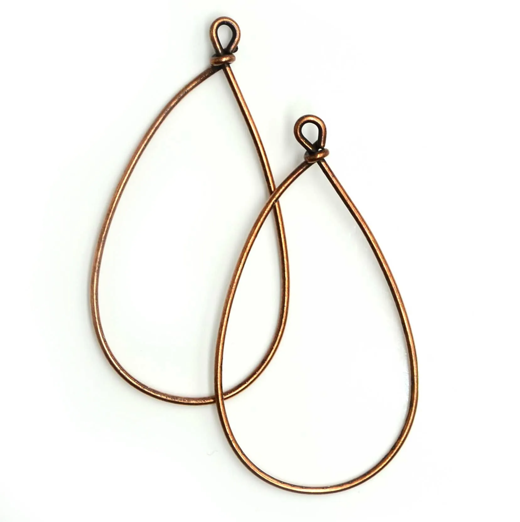 Pear Hoop- Antique Copper