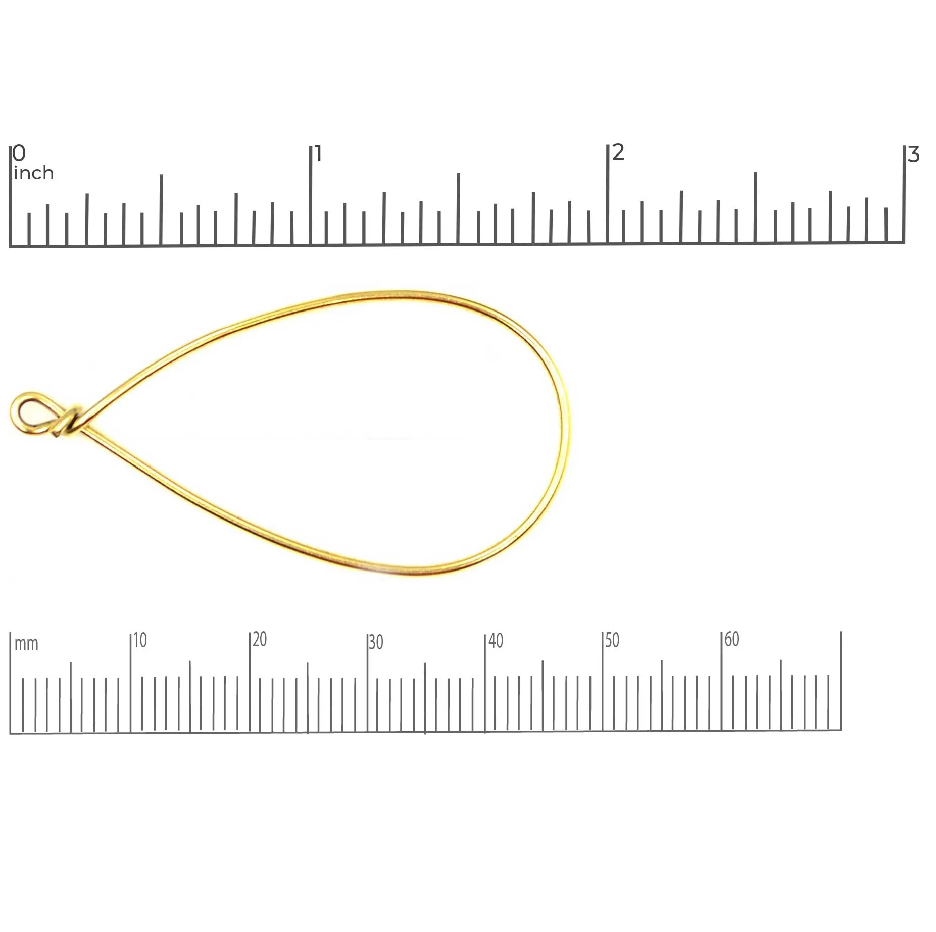 Pear Hoop- Antique Copper