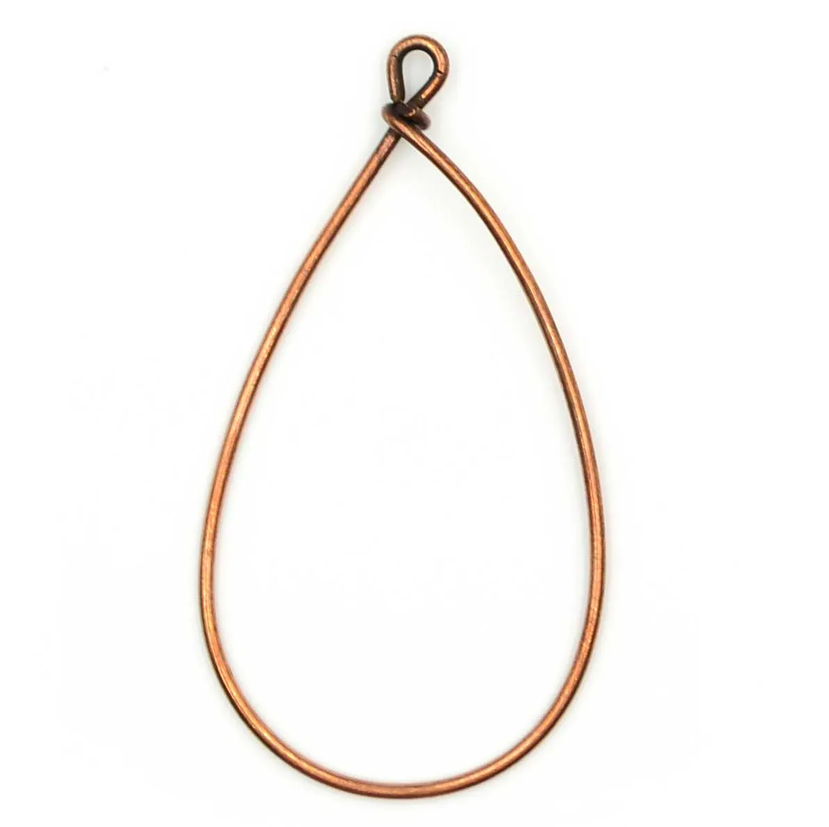 Pear Hoop- Antique Copper