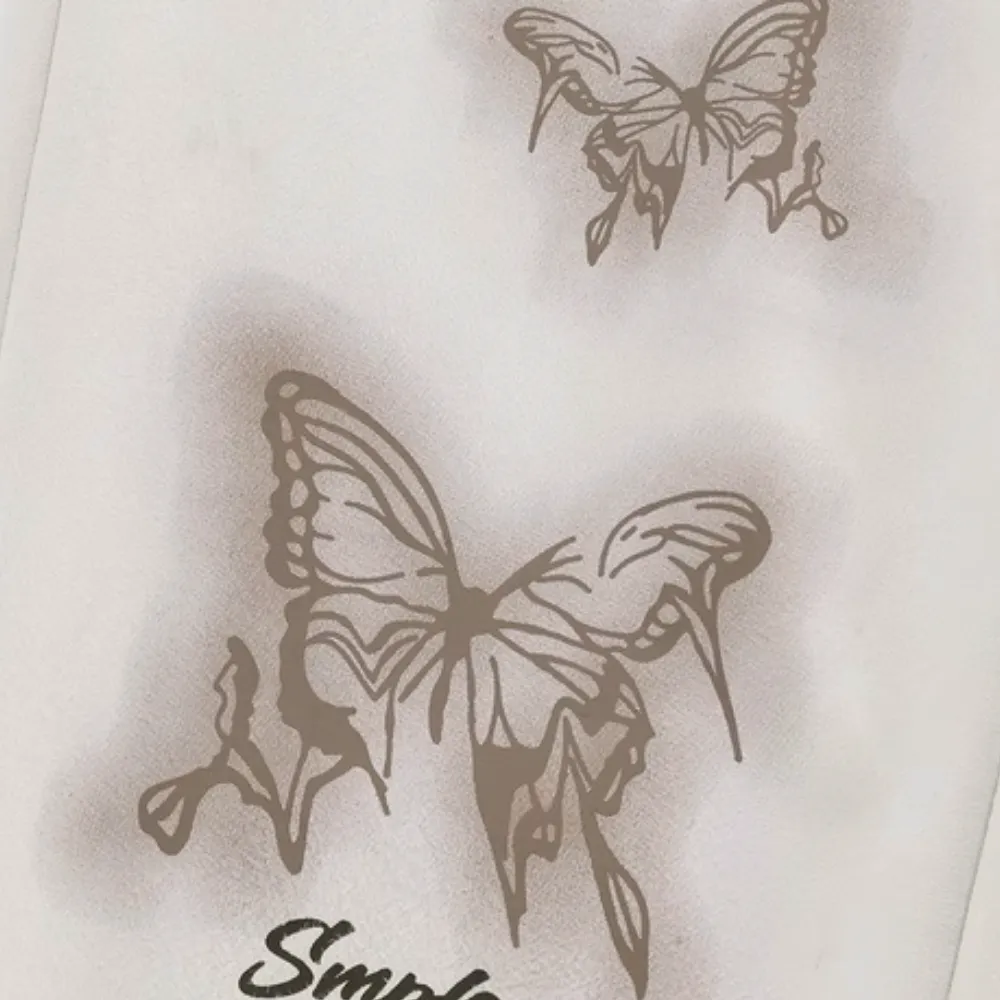 Retro Butterfly Print Versatile Sweatpants