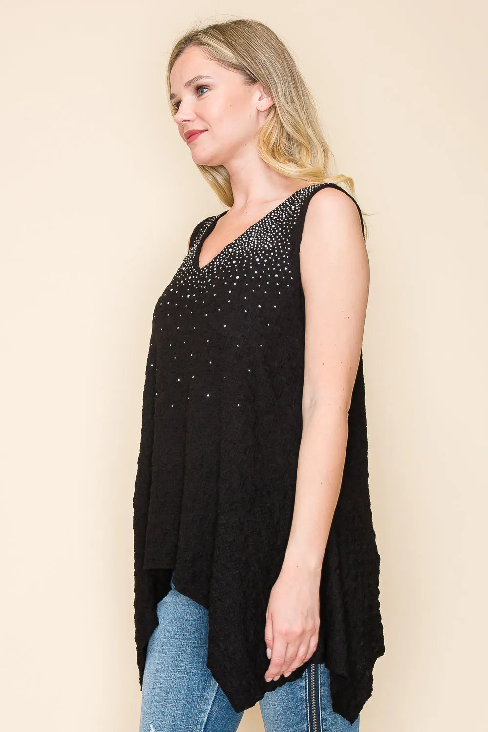 Rhinestone Sharkbite Tank Top