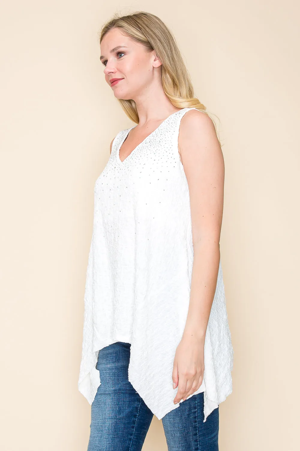 Rhinestone Sharkbite Tank Top