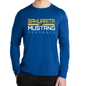 Sahuarita Mustangs Football 2024 Design #3 Cotton T-Shirt or Performance Dri-fit T-shirt in Royal Blue or Black