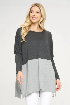 Simple Colorblock Long Sleeve Top